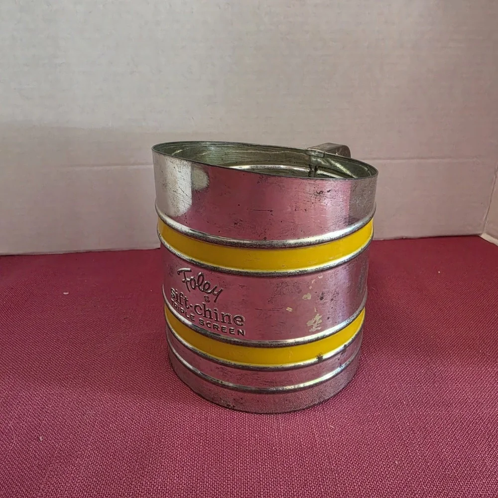 Vintage Foley Sift-Chine Triple Screen Sifter 2 YELLOW Bands Good Shape Works